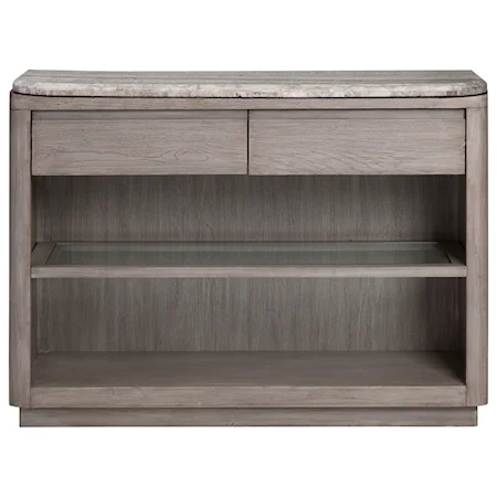 Server with Travertine Top and Felt-Lined Drawers